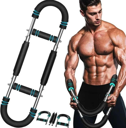 Chest Expander Arm Trainer 40-90lb Adjustable Chest Workout Equipment Twister Portable Power Twister Bar, Detachable Design Fitness Anywhere